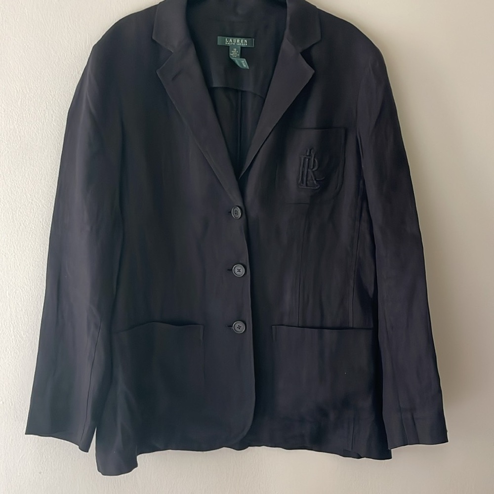 Lauren Ralph Lauren Classic Black Linen Blazer